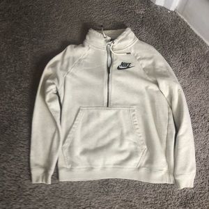 Large cream Nike quarter zip sweatshirt